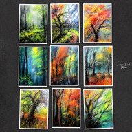 PASTELOWY LAS - ZESTAW 9 GRAFIK 15X21 CM