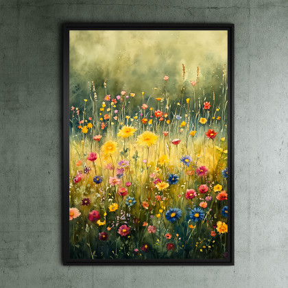 Wiosenna łąka - grafika na plakacie na A3, Justyna Jaszke, plakaty