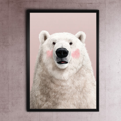 Miś polarny - grafika na plakacie na A3, Justyna Jaszke, plakaty