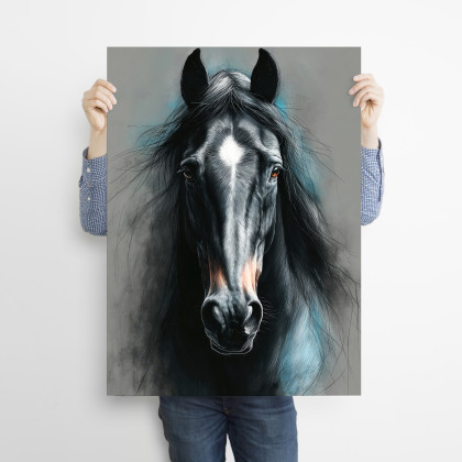 Justyna Jaszke - plakaty - Czarny koń - grafika na plakacie na A3 foto #1