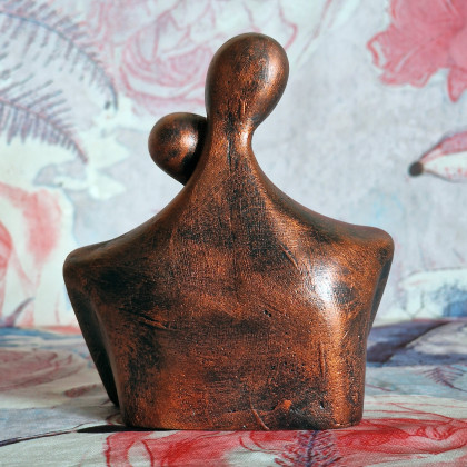 Justyna Jaszke - rzeźby - Rzeźba z gipsu, Para Zakochanych, czerwona, wys. 11,5 cm foto #1