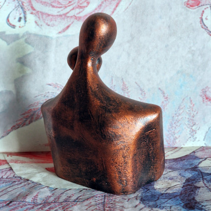 Justyna Jaszke - rzeźby - Rzeźba z gipsu, Para Zakochanych, czerwona, wys. 11,5 cm foto #2