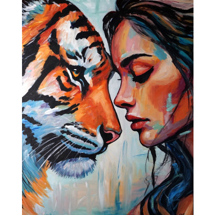 Between Tenderness and Instynct 80x100, Rafal Stach, obrazy olejne
