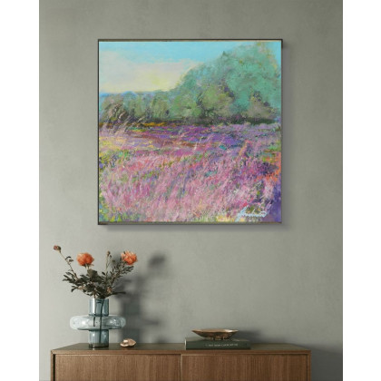 Jolanta Frankiewicz - obrazy akryl - Wrzosowa łąka - pejzaż akrylowy foto #1