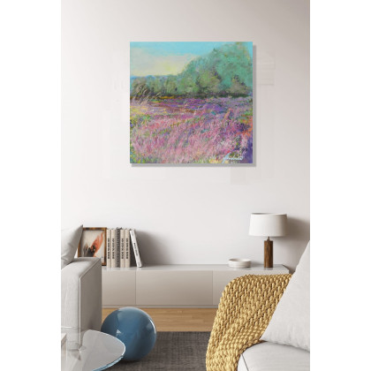 Jolanta Frankiewicz - obrazy akryl - Wrzosowa łąka - pejzaż akrylowy foto #2