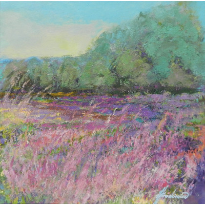 Jolanta Frankiewicz - obrazy akryl - Wrzosowa łąka - pejzaż akrylowy foto #3