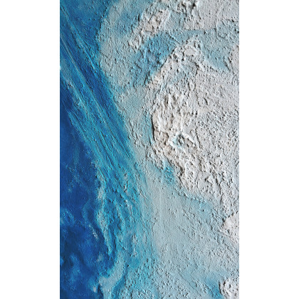 Yulia Szczerbak - obrazy akryl - Obraz ręcznie malowany akrylami na płótnie strukturalny abstrakcja morze minimalistyczna 55×76 foto #4
