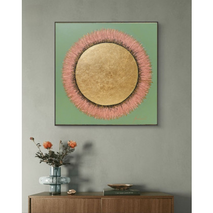 Jolanta Frankiewicz - obrazy akryl - Mint and rose terracota - metaliczny obraz akrylowy foto #2