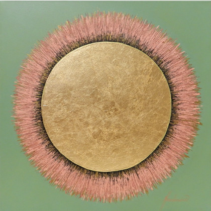 Jolanta Frankiewicz - obrazy akryl - Mint and rose terracota - metaliczny obraz akrylowy foto #3