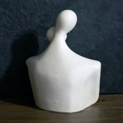 Justyna Jaszke - rzeźby - Rzeźba z gipsu, Para Zakochanych, biała, wys. 12,2 cm foto #2