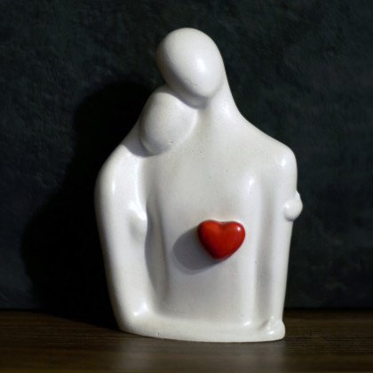 Rzeźba z gipsu, Jesteś Moim Skarbem, biała, wys. 12,5 cm, Justyna Jaszke, rzeźby