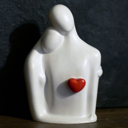 Justyna Jaszke - rzeźby - Rzeźba z gipsu, Jesteś Moim Skarbem, biała, wys. 12,5 cm foto #4