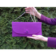 FIOLETOWA KOPERTÓWKA, ŚLIWKOWA TOREBKA, FIOLET KOPERTÓWKA NA ŁAŃCUSZKU