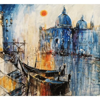 Dariusz Grajek - olej + akryl - Gondole i Wenecja... foto #1