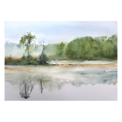Pejzaż - obraz akwarelowy, Magdalena Malik, obrazy akwarela