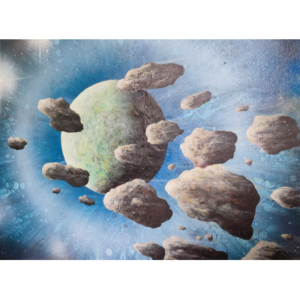 Elżbieta Hanarz - obrazy akryl - Asteroidy - Akryl na płótnie 50x60 foto #2