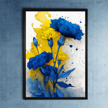 Goździki - grafika na plakacie na A3, Justyna Jaszke, plakaty