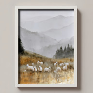 OWCE NA WYPASIE - GRAFIKA NA PLAKACIE NA A3