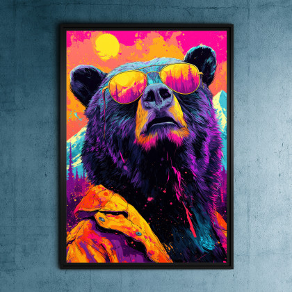 Miś podróżnik - grafika na plakacie na A3, Justyna Jaszke, plakaty