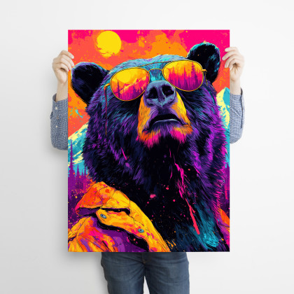 Justyna Jaszke - plakaty - Miś podróżnik - grafika na plakacie na A3 foto #1