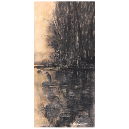 Jolanta Frankiewicz - obrazy akwarela - Samotnik -akwarela  Wertykalny format foto #3