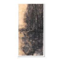 SAMOTNIK -AKWARELA  WERTYKALNY FORMAT