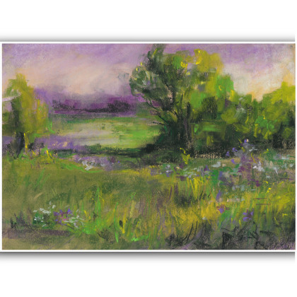 Letnia łąka. Pejzaż. Pastel sucha, Anawa-art, pastele suche