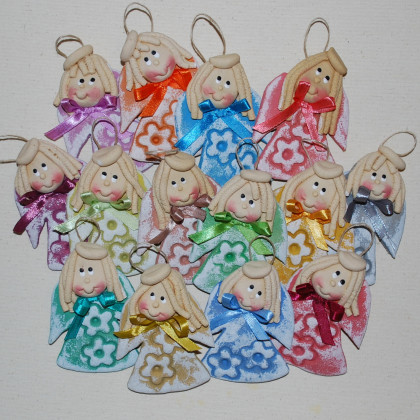 magosza - anioły i aniołki - Jak nam wesoło - aniołki z masy solnej, prezenciki dla gości, dekoracja foto #1