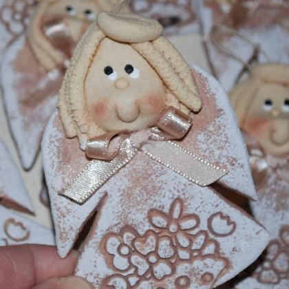 Ulubione - aniołki z masy solnej, prezenciki dla gości, dekoracja, magosza, anioły i aniołki