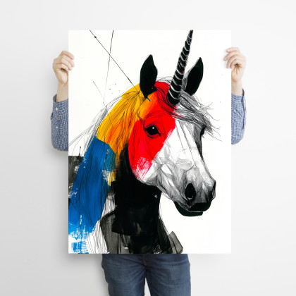 Justyna Jaszke - plakaty - Jednorożec - grafika na plakacie na A3 foto #1