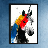 JEDNOROŻEC - GRAFIKA NA PLAKACIE NA A3