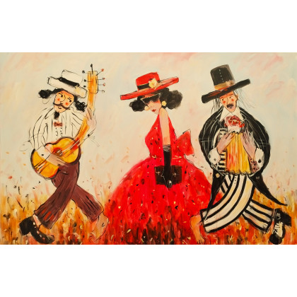 Balowa kreacja...., Dariusz Grajek, olej + akryl