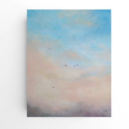 Ptaki  - obraz akrylowy 50/40 cm, Paulina Lebida, obrazy akryl