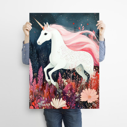 Justyna Jaszke - plakaty - Magiczny Jednorożec - grafika na plakacie na A3 foto #1
