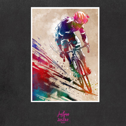 Justyna Jaszke - Grafika cyfrowa - Rowerzyści 1 - zestaw 9 grafik 15x21 cm foto #2