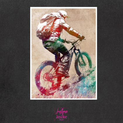 Justyna Jaszke - Grafika cyfrowa - Rowerzyści 1 - zestaw 9 grafik 15x21 cm foto #3