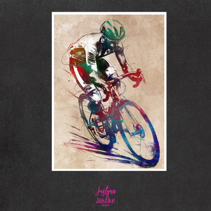 Justyna Jaszke - Grafika cyfrowa - Rowerzyści 2 - zestaw 9 grafik 15x21 cm foto #1