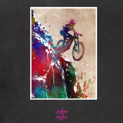 Justyna Jaszke - Grafika cyfrowa - Rowerzyści 2 - zestaw 9 grafik 15x21 cm foto #2