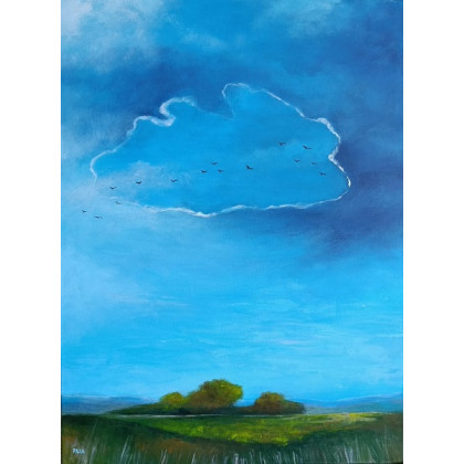 Paulina Lebida - obrazy akryl - Błękitny poranek  - obraz akrylowy 80/60 cm foto #2