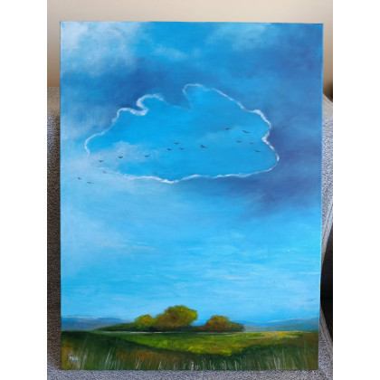 Paulina Lebida - obrazy akryl - Błękitny poranek  - obraz akrylowy 80/60 cm foto #3