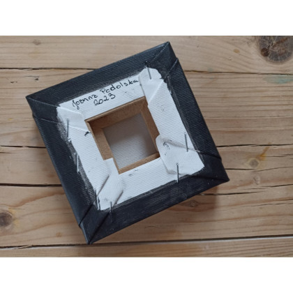 Joanna Podolska - obrazy akryl - Bury kot, obrazek 10x10cm foto #3