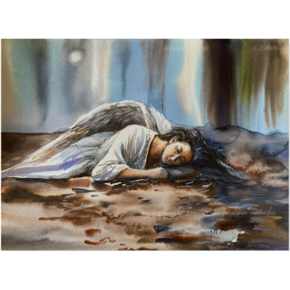 Wytchnienie, Joanna Magdalena, obrazy akwarela