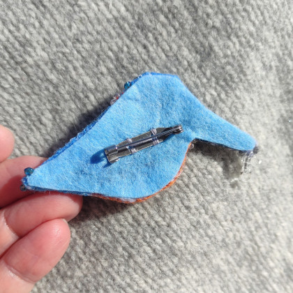 Agnieszka Potocka-Makoś - broszki - Haftowana broszka - Zimorodek foto #2