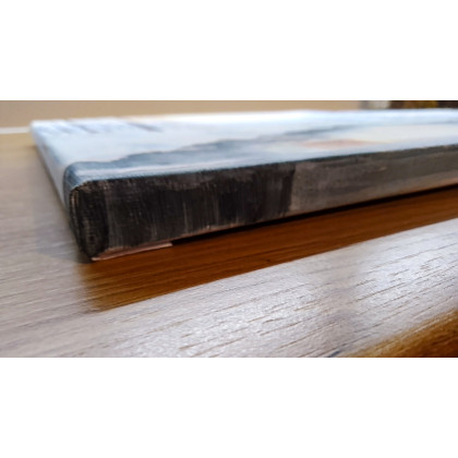 Marzena Dymek - obrazy akryl - KLASYCZNY PEJZAŻ ZIMOWY W NOWOCZESNYM WYDANIU MALOWANY NA PŁÓTNIE -W BIAŁEJ CISZY foto #1