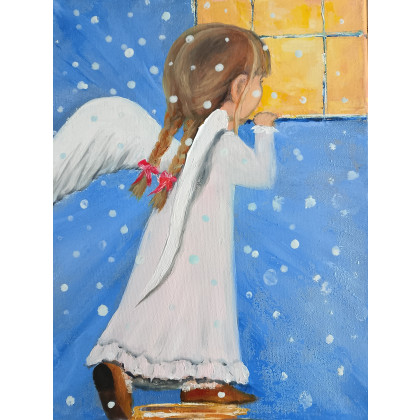 Aniołek Dziewczynka, Danuta Zgoł, obrazy olejne