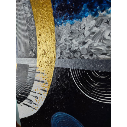 Elżbieta Hanarz - obrazy akryl - Abstrakcja geometryczna strukturalny - Płótno 60x90 foto #3