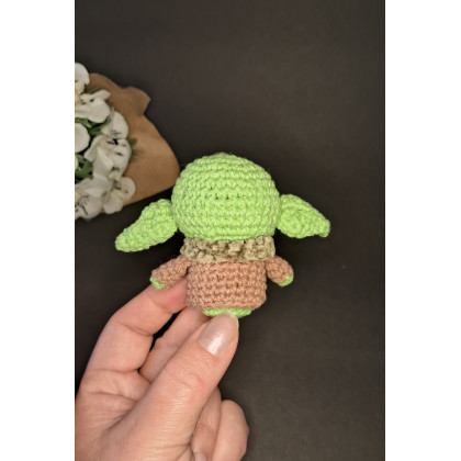 Yulia Szczerbak - drobne upominki - Zawieszka Dziecko Yoda na szydełku brelok Keychain bawełna foto #4