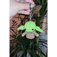 Zawieszka Dziecko Yoda na szydełku brelok Keychain bawełna