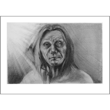 Dariusz Kaźmierczak - rysunek węglem - Szaman foto #1