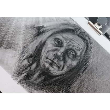 Dariusz Kaźmierczak - rysunek węglem - Szaman foto #2